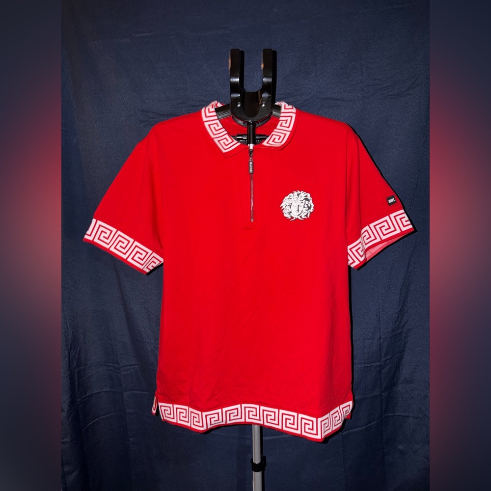 Makobi Red Designer Zip Polo Tee (Size L)